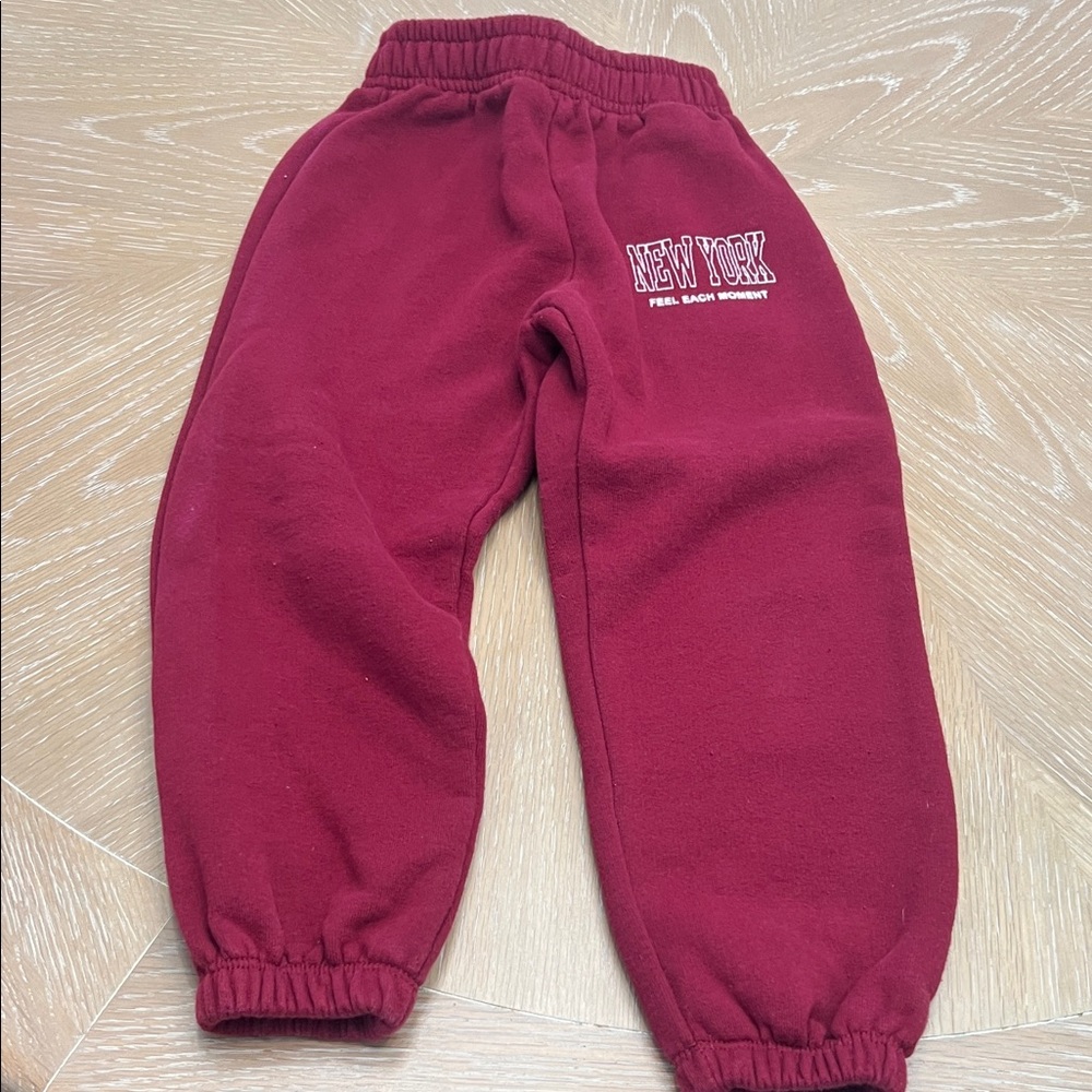 Zara Kids Burgundy Joggers
